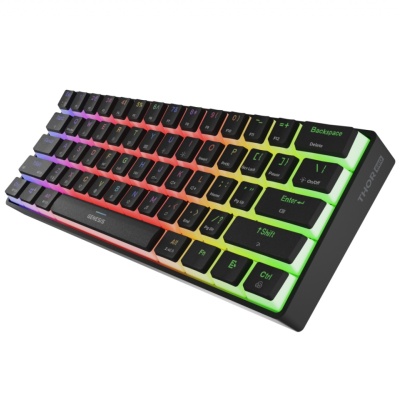 Tastatura gaming mecanica wireless Genesis Thor 660 G2 60% , iluminare RGB, switch-uri Brown, 61 taste, 13 butoane multimedia, negru - Img 6