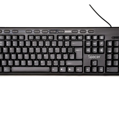 Tastatura Spacer SPKB-169 cu fir, USB, multimedia, 104 taste + 11 taste multimedia, anti-spill, negru - Img 2