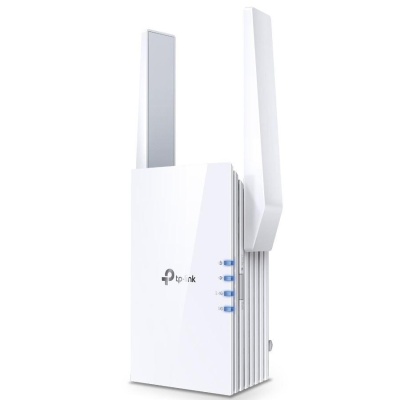TP-link AX3000 Wi-Fi Mesh Range Extender, RE705X, 1 Port Ethernet Gigabit, 2 Antene externe, Standarde Wireless IEEE 802.11a/n/ac/ax 5GHz, IEEE 802.11b/g/n/ax 2.4GHz, frecventa 2.4, 5 Ghz, 574 Mbps at 2.4GHz, 2402 Mbps at 5GHz.