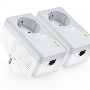 TP-Link Kit POWERLINE, HomePlug AV, 500Mbps, Ultra Compact Size ,PassThrough, Green Powerline, Plug and Play, 2 bucati TL-PA4010P