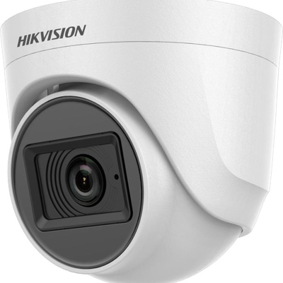 Camera de supraveghere Turret 5MP Audio Indoor Hikvision DS-2CE76H0T- ITPFS(2.8MM), lentila fixa 2.8mm, iluminare min: 0.01 Lux@(F2.0, AGC ON), 0 Lux cu IR: 20m, iesire TVI/AHD/CVI/CVBS, alimentare: 12 VDC ± 25%, protectie: IP67, dimensiuni: Φ 84.6 mm ×