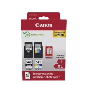 Canon pachet cartuse cearneala PG-540L/CL-541XL Photo value pack, capacitate negru: 300 pagini/11ml, Color: 400 pagini / 15ml, Compatibil cu: PIXMA GM2050, PIXMA MG2140, PIXMA MG2150, PIXMA MG2155, PIXMA MG2250, PIXMA MG3140, PIXMA MG3150, PIXMA MG3250,