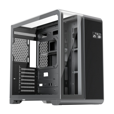 Carcasa 1stPLAYER Gaming RT7-bk, afisaj digital, 4 ventilatoare aRGB infinity efect, telecomanda, ATX, negru