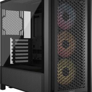 Carcasa CORSAIR FRAME 4000D RS Modular Mid Tower ARGB NEGRU, Tempered Glass, Sloturi Expansiune 7 orizontale sau 3 verticale, Drive Bays: 2x3.5" 4x2.5", Ventilatoare Suportate: 12 (spate: 1x120mm sau 1x140mm, fata: 3x120mm sau 2x140mm sau 2x200mm,