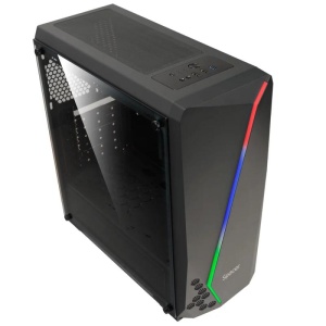 Carcasa Spacer Flash, ATX, MidTower, Gaming, fara sursa, sticla securizata, USB 2.0 x 2, USB 3.0 x 1, PSU shroud, black „SPCS-GC-FLASH” - Img 9