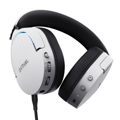 Casti gaming Trust GXT 491W Fayzo wireless, conectivitate bluetooth, incarcare USB-c, frecventa de raspuns 20 Hz - 20.000 Hz, sensivitate 100 dB, alb - Img 3