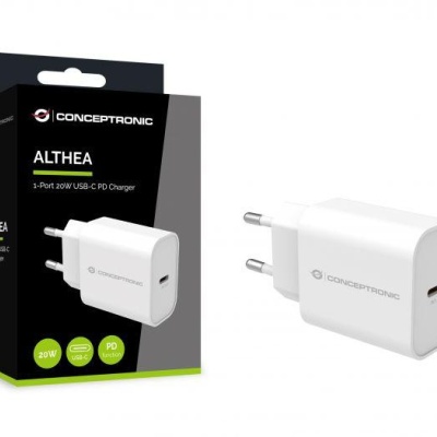 CONCEPTRONIC ALTHEA07W 1-Port 20W USB-C PD Charger, 40.2 x 43.5 x 26 mm - Img 2