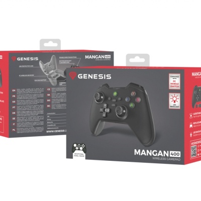 Controller wireless Genesis Mangan 400, tip Analog/Digital, interfata USB, bluetooth, numar butoane 19, lungime cablu 200 cm, acumulator 000 mAh, compatibilitate Android, iOS, MAC, Windows 10,11,7,8, negru - Img 5