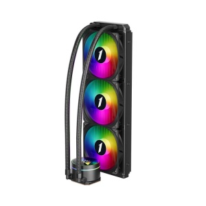 Cooler Procesor 1STPLAYER THUNDERSTORM TS3 360 NEGRU, marime radiator 380mm, 3 ventilatoare ARGB, Viteza ventilatoare 600-1800 RPM +/- 10%, Viteza pompa: 2500 +/- 10%, Suport AMD: AM5/AM4/AM3/AM2/FM3/FM2/FM1, suport INTEL: LGA1700/115x/1366/2011 Airflow: - Img 9