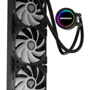 Cooler Procesor GENESIS HYDRIA 360 ARGB NEGRU, dimensiune radiator 397x120x27mm, 3 ventilatoare ARGB, Viteza ventilatoare: 500-1550 RPM, Airflow ventilatoare: 80 CFM, Suport AMD: AM4/AM5, suport INTEL: LGA 1151/1156/1150/1200/1700/1851 - Img 9