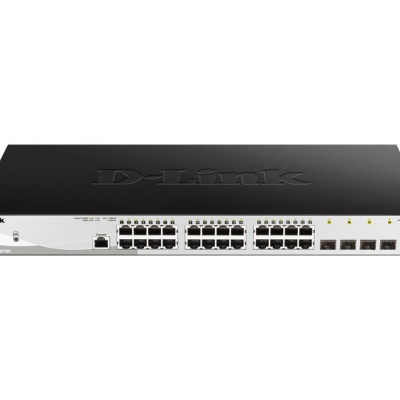D-Link Switch DGS-1210-28P/ME, 24 porturi Gigabit PoE Base-T, 4 porturi SFP1000Mbps, Capacity 56Gbps, 19" Rackmount, WebSmart, 2*fan