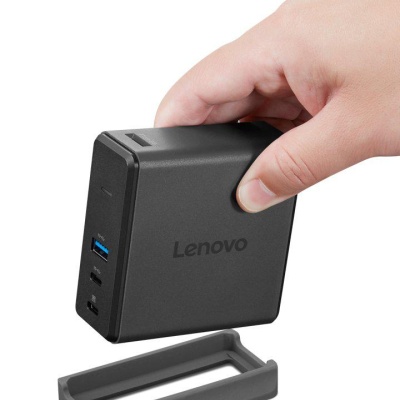 Docking station Lenovo X9 Charging GaN Dock, USB Type-C, 60W, Gri, 3 ani Garantie - Img 5