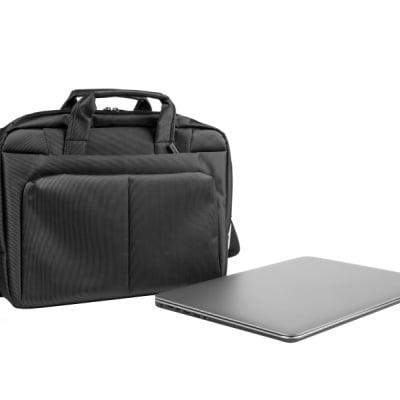 Geanta laptop Natec Gazelle, compatibilitate dimensiune laptop 15.6", 3 compartimente, material Polyester, negru