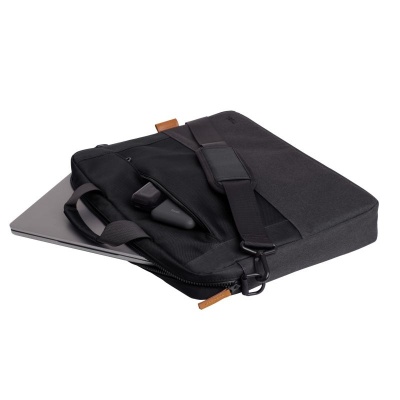 Geanta laptop Trust Lisboa, pentru laptopuri cu diagonala pana in 16",2 compartimente, material POM, RPET Polyester, RPET, volum 2.1 L, negru - Img 8
