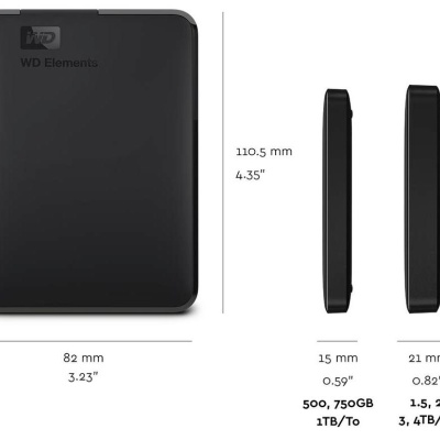 HDD Extern WD Elements Portable, 4TB, negru, USB 3.0 - Img 2