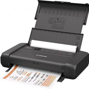 Imprimanta inkjet color portabila Canon TR150, culoare: negru, dimensiune A4, viteza 9ipm alb-negru, 5,5ipm color, rezolutie 4800 x 1200 dpi, alimentare hartie 50 coli, interfata USB2.0, Wireless, PictBridge, Google Cloud Print, Air Print, USB charging,