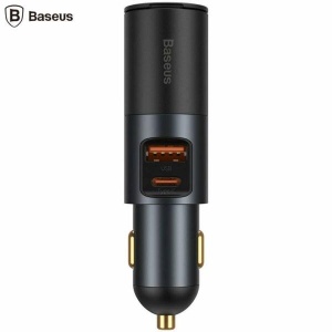 Incarcator auto Baseus Share Together, 1 x USB Output 5V/3A, 1 x USB Type-C max 5V/3A si 1 x bricheta auto 60W, total output 120W, pt. bricheta auto, gri