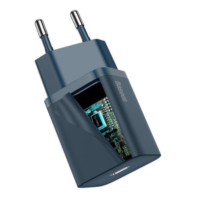 Incarcator retea Baseus Super Si, Quick Charge 20W, 1 x USB Type-C 5V/3A, albastru - Img 9