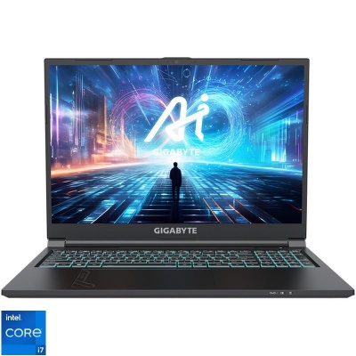 Laptop Gaming GIGABYTE G6 MF, cu procesor Intel Core i7-13620H, 16'' IPS, 16 GB DDR5, 512 GB SSD, NVIDIA GeForce RTX 4050, 6GB GDDR6, Fr OS
