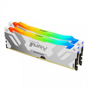 Memorie RAM Kingston, DIMM, DDR5, 32GB, 6000MHz, CL32, 1.35V, FURY Renegade White, RGB, Kit of 2