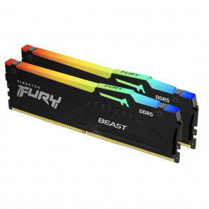 Memorie RAM Kingston, DIMM, DDR5, 64GB, 5600MHz, CL40, 1.25V, Kit of 2, Fury Beast RGB