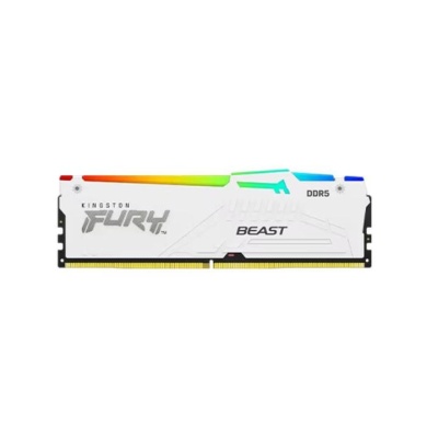 Memorie RAM Kingston, DIMM, DDR5, 64GB, 6000MHz, CL36, 1.35V, FURY Beast White, RGB, Kit of 2 - Img 2
