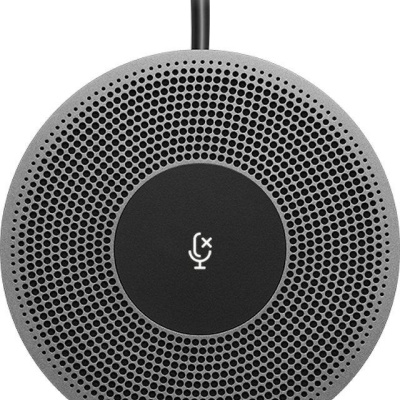 Microfon conferinta Logitech pt. MeetUp, dimensiuni 13.4 mm x 83 mm x 83 mm, cablu 6m, negru/gri