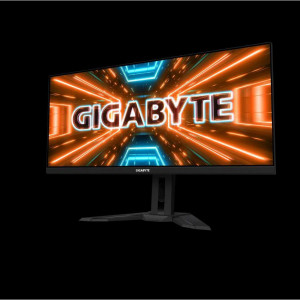 Monitor Gaming Gigabyte M34WQ 34", ips, 3440 x 1440 (WQHD), Non-glare, Brightness, 400 cd/m2 (TYP), Contrast Ratio:1000:1, Viewing Angle: 178° (H)/178°(V), Display Colors: 8 bits, Response Time: 1ms (MPRT), Refresh Rate: 144Hz, Flicker-free, HBR3,
