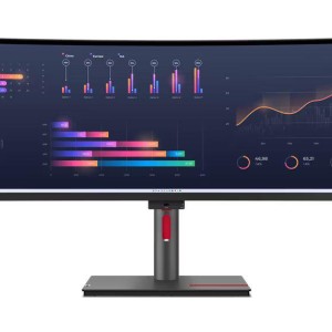 Monitor Lenovo ThinkVision P49w-30, 49'' IPS, DQHD (5120x1440), Anti- glare, 32:9, Curvature: 3800R, Brightness: 350 nits, Contrast ratio: 2000:1, Refresh Rate: 60Hz, Response time: 4 ms (Extreme mode) / 6 ms (Typical mode), Dot / Pixel Per Inch: 109