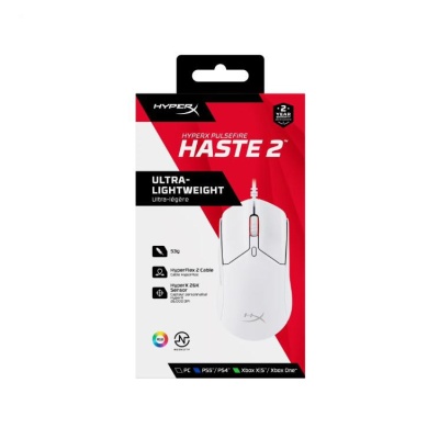 Mouse HP cu fir, HYPERX Pulsefire Haste, Pixart 3327 sensor, DPI pana la 26.000, greutate 254g, White - Img 3