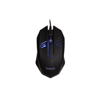 Mouse Spacer SPMO-M20, cu fir, 1000DPI, senzor optic, 3 butoane, iluminare, negru - Img 2