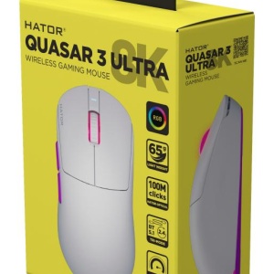 Mouse wireless Hator Quasar 3 ULTRA 8K, conectivitate 2.4GHz, bluetooth 5.4 si USB, polling rate pana la 8000Hz, senzor PixArt 3395, rezolutie maxima 30000 DPI, capacitate baterie 500 mAh, durata de viata baterie in modul wireless pana la 52 ore, timp - Img 8