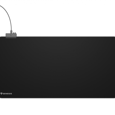 Mousepad Genesis Boron 500 XXL, iluminare RGB, material cauciuc + textil, dimensiuni 800x400x4 mm, negru