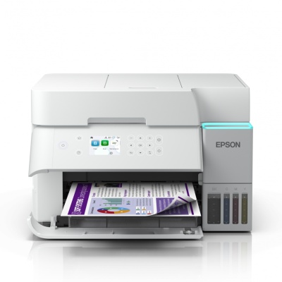 Multifunctional inkjet color Epson EcoTank CISS L6376, culoare alb, dimensiune A4 (Printare,Copiere, Scanare), printare borderless, viteza 35ppm alb-negru, 23ppm color, rezolutie 4800x1200 dpi, alimentare hartie 250 coli,ADF 30 coli, duplex automat