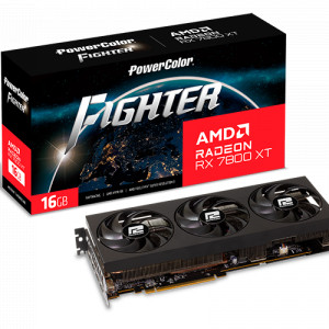 Placa Video POWERCOLOR FIGHTER AMD RADEON RX 7800 XT 16GB GDDR6 256 bit, PCIE 4.0, 1x HDMI 3x DP