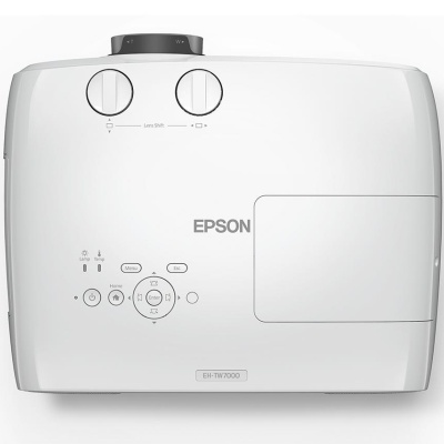 Proiector Epson EH-TW7000, 3LCD 3D active, 3000 lumeni, 4K PRO-UHD, 16:9, 4K enhancement, 40.000 : 1, lampa 3500 ore/ 5000 ore Eco mode, zoom 1.62x, dimensiune maxima imagine 500", distanta maxima de proiectie 23.8 m, USB 2.0 Type A (2x), USB 2.0 Type