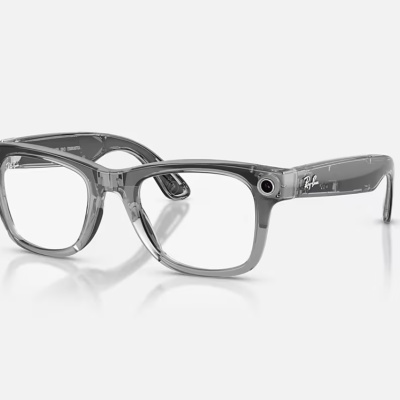 Ray-Ban Meta Wayfarer Gen 2 AI Glasses Shiny Transparent Grey/Sapphire Transitions RW4012 6840MF 53