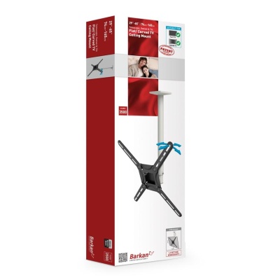 Suport TV de perete, Barkan 3500.W, Fix, 29"- 65", VESA 400 x 400 mm, suporta pana la 40kg, alb - Img 3