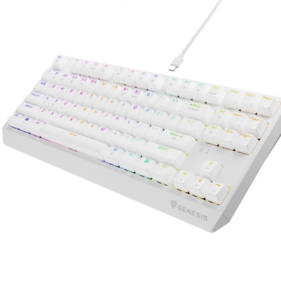 Tastatura gaming mecanica wireless Genesis Thor 230 TKL, iluminare RGB, 87 taste, 11 butoane multimedia, alb - Img 17
