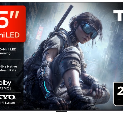 Televizor TCL QD-MiniLED 85T8D, 215 cm, Smart Google TV, 4K Ultra HD, 144Hz, Onkyo