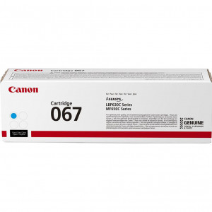 Toner Canon CRG067C, Cyan, capacitate 1250 pagini, pentru LBP-631 / LBP-631-cw / LBP-633 / LBP-633cdw / CRG-067Y / CRG067Y / MF-651 / MF- 651cw / MF-655 / MF-655cdw / MF-657 / MF-657cdw.