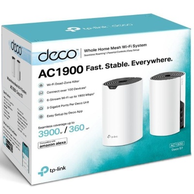 TP-Link Sistem Mesh Wi-Fi pentru întreaga casă AC1900, DECO S7(2- PACK);WI-FI 5, Standarde wireless: IEEE 802.11ac/n/a 5 GHz, IEEE 802.11n/b/g 2.4 GHz, viteza wireless: 5 GHz: 1300 Mbps, 2.4 GHz: 600 Mbps, 3 x antene interne, MU-MIMO, Mod Router, Mod - Img 2