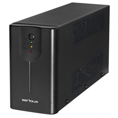UPS Serioux Line Interactive 1500LI, Led, capacitate 1500VA/900W, 4 prize Schuko , baterie 12 V / 8.0 Ah × 2, timp mediu de functionare pe baterii 8 min - 50% sarcina, management USB/RJ45, software inclus