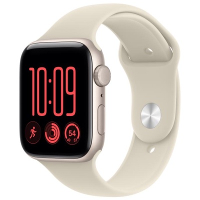 Apple Watch SE 3 GPS 44mm Starlight Aluminium Case with Sand Sport Band - S/M
