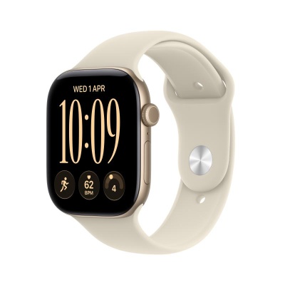 Apple Watch Series 12 GPS + Cellular 42mm Light Gold Aluminium Case with Sand Sport Band - M/L