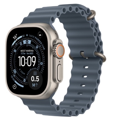 Apple Watch Ultra 3 GPS + Cellular 49mm Natural Titanium Case with Anchor Blue Ocean Band - Img 2