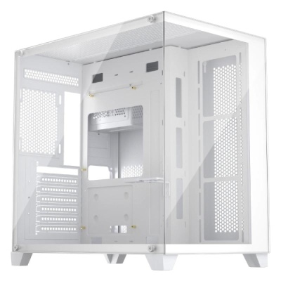 Carcasa 1stPLAYER Gaming MV8-TP-wh, 7 ventilatoare aRGB, telecomanda, ATX, alb