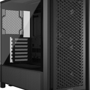 Carcasa CORSAIR FRAME 4000D RS Mid Tower NEGRU, Tempered Glass, Sloturi Expansiune 7 orizontale sau 3 verticale, Drive Bays: 2x3.5" 4x2.5", Ventilatoare Suportate: 11 (spate: 1x120mm sau 1x140mm, fata: 3x120mm sau 2x140mm sau 2x200mm, lateral: 3x120mm