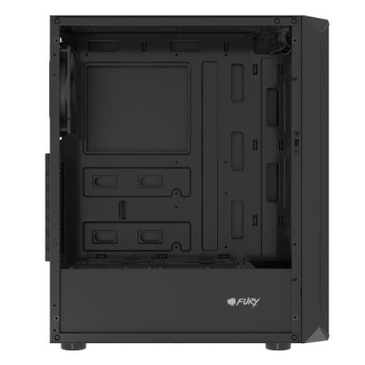 Carcasa FURY SHOBO SH4F Mid Tower NEGRU, Tempered Glass, Sloturi Expansiune 7, Drive Bays: 2x3.5" 2x2.5", Ventilatoare Suportate: 8 (spate: 1x120mm, fata: 3x120mm sau 3x140mm, sus: 2x120mm sau 1x140mm, jos: 2x120mm), Ventilatoare Incluse: 4 (4x120mm), - Img 10
