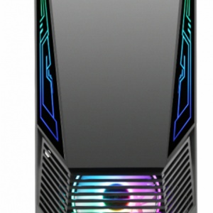 Carcasa gaming Serioux Rogue, tip middle tower, mesh si banda ARGB, Capac superior cu filtru magnetic de praf, panoul lateral: sticla securizata, sasiu: SPCC 0.6T, USB2.0x2+HD Audio, USB 3.0 x1, porturi rezervate pentru ventilator:, față: 1 ventilator